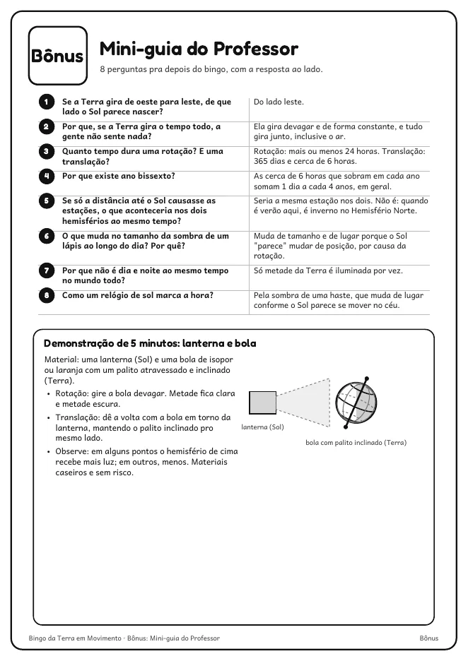 Página real do PDF Mini-guia do Professor: 8 perguntas com resposta